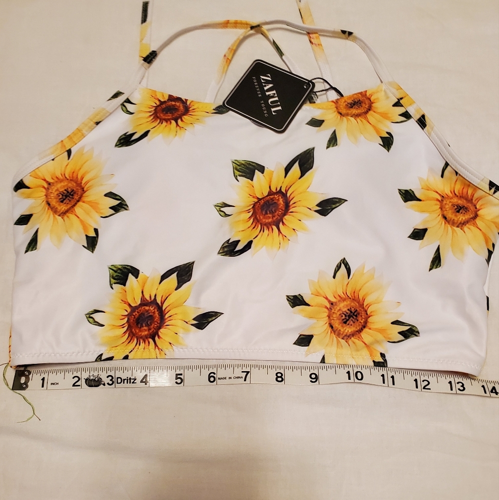Zaful Sunflower Bathing Suite Top - Picture 4 of 6